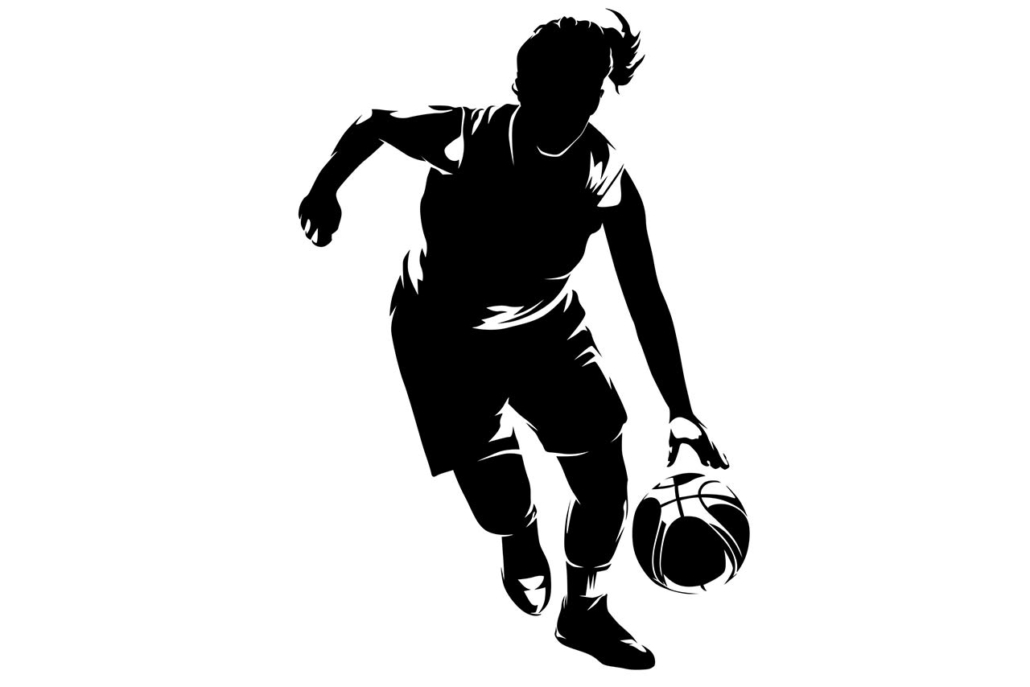 woman basketball player silhouette graphic