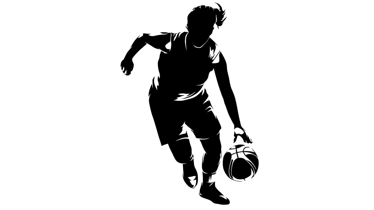 woman basketball player silhouette graphic