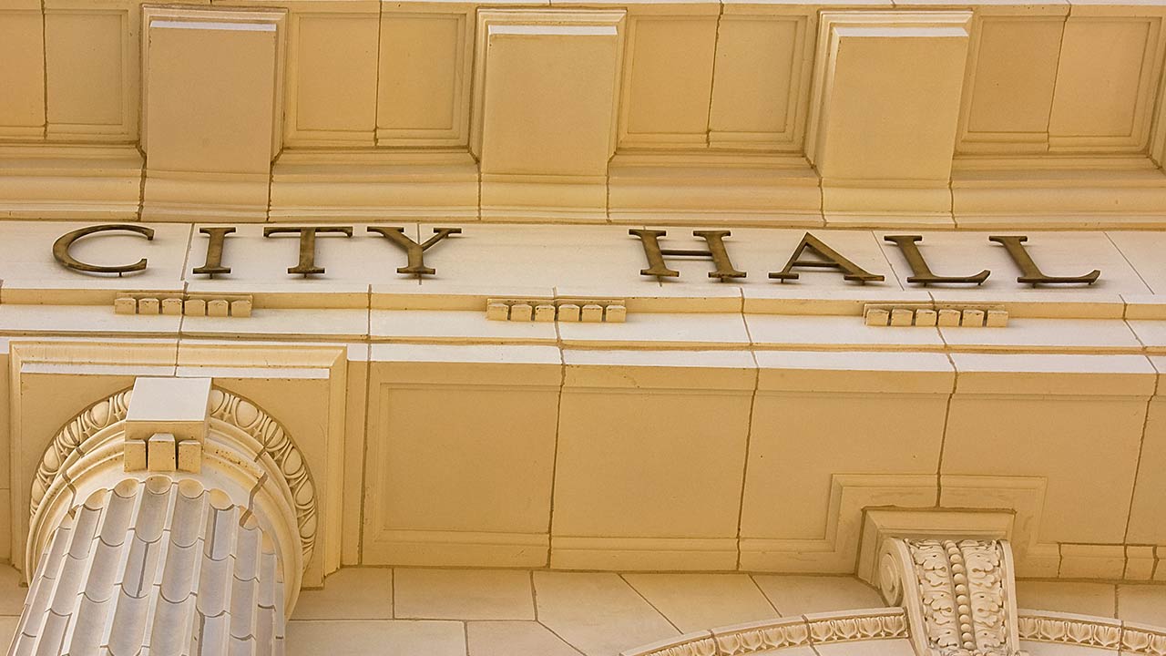 city hall stock photo