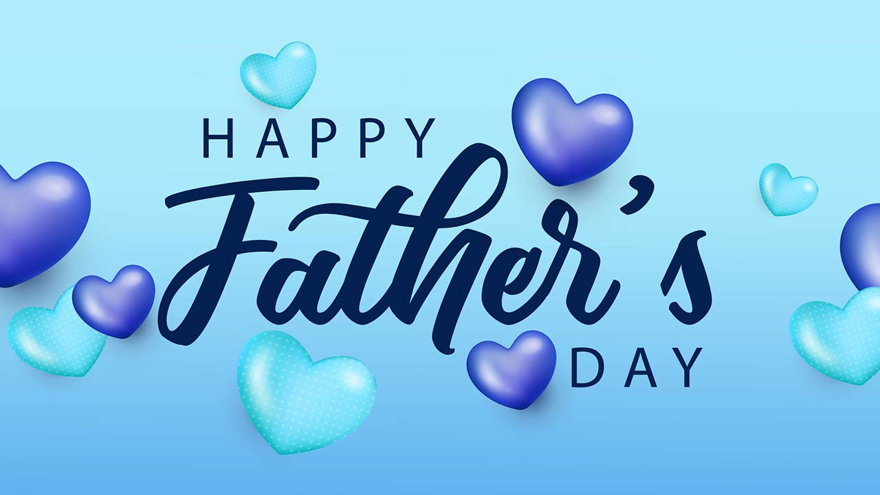 Happy Father Day design for greeting card graphic with hearts